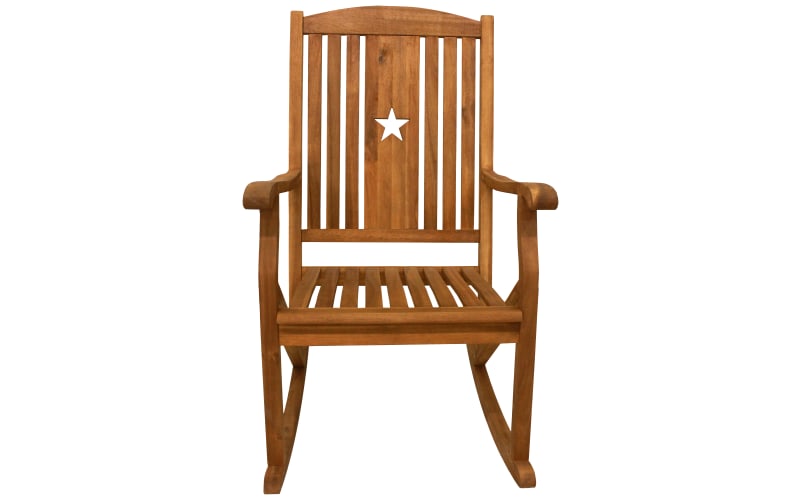 Amber log porch 2025 rocker with star