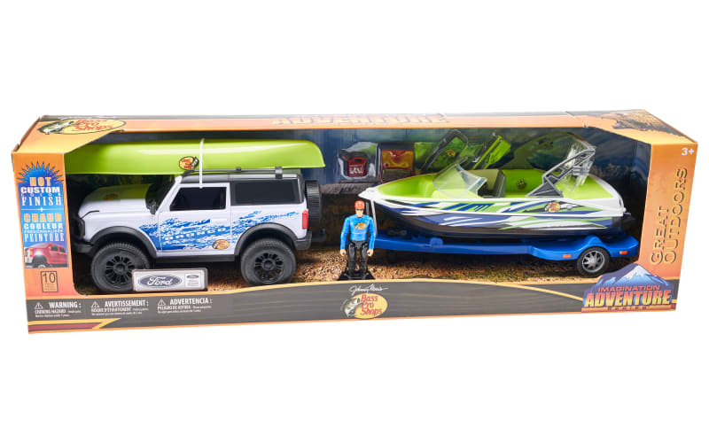 Bass Pro Shops Deluxe Ford Bronco Wake Boat Adventure Playset for Kids Bass Pro Shops