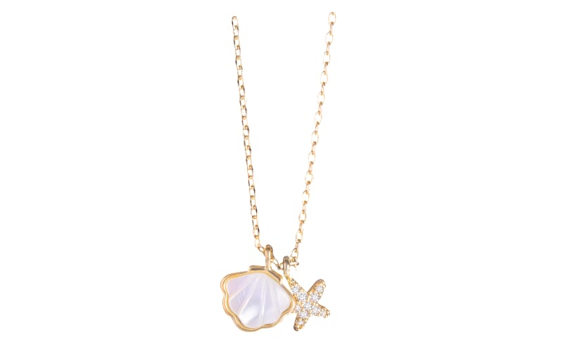 bleufume 美品 White Shell Star Necklace Star Charm Necklace in 
