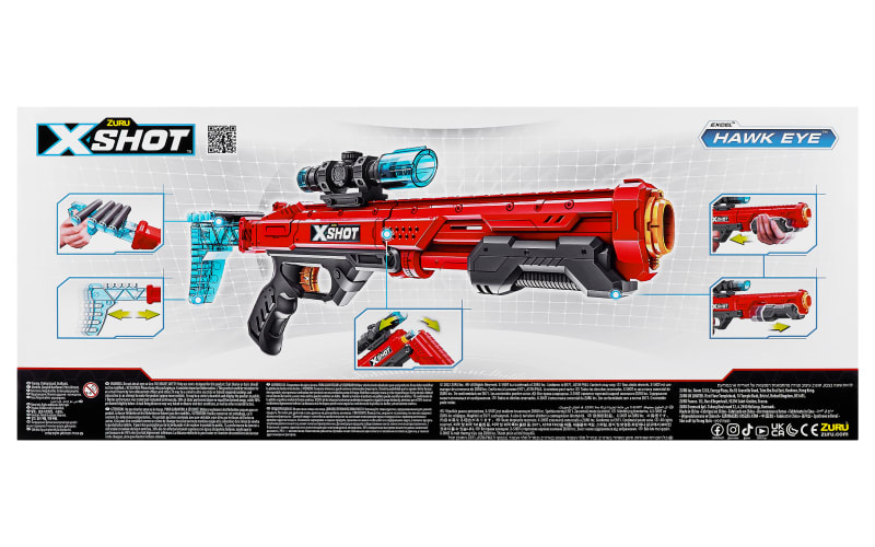 NERF gun Sniper red with 20 Foam darts & target practice