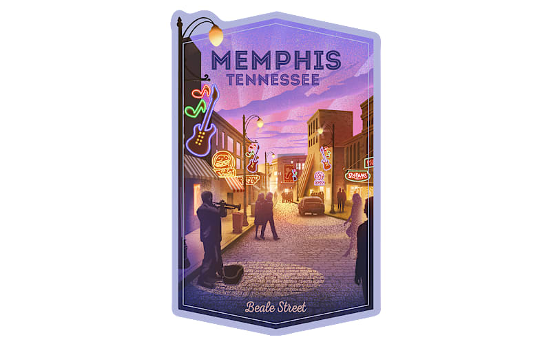 Autocollant Décalcomanie Graceland Tennessee - Design Symbolique En Vinyle Die-cut