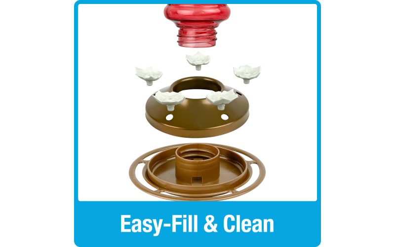 Nature's Way Ruby Visions Antique Glass Gravity Hummingbird Feeder