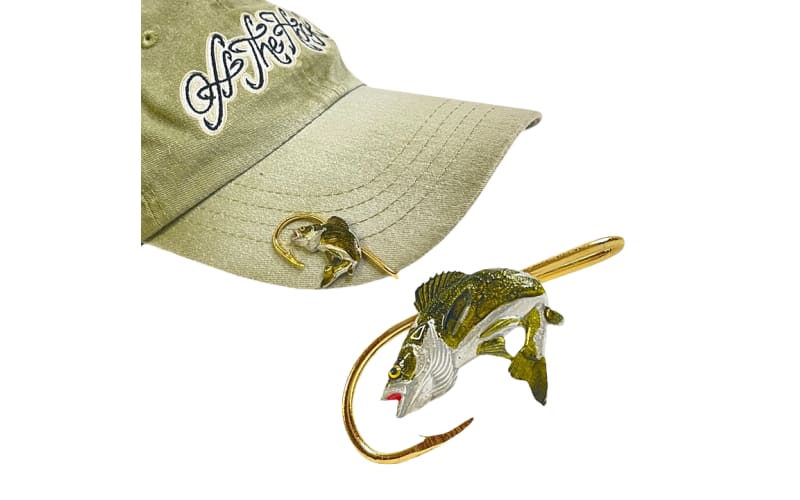 Custom Colored Eagle Claw Hat Fish Hooks for Cap -Set of Two Hat Pins- One Red and One Gold Hat Hook Money/Tie Clasp