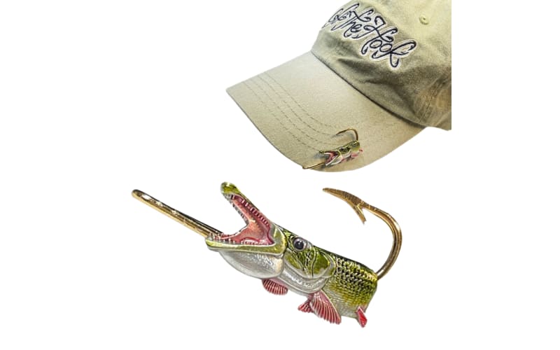 Hookits Alligator Gar Fishing Hook Hat Pin Clip