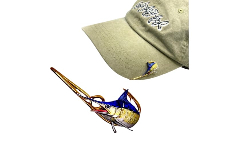Hookits Marlin Fishing Hook Hat Pin Clip
