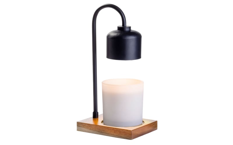 キャンドルディッシュ Candle Warmers Etc. Black and Wood Arched Candle Warmer Lamp