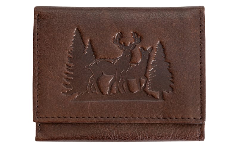 E32 E33 BIG5【エルヴァケーロ　本革】　ウォレット RedHead Deer Embossed Elvis Leather Trifold Wallet | Bass Pro Shops