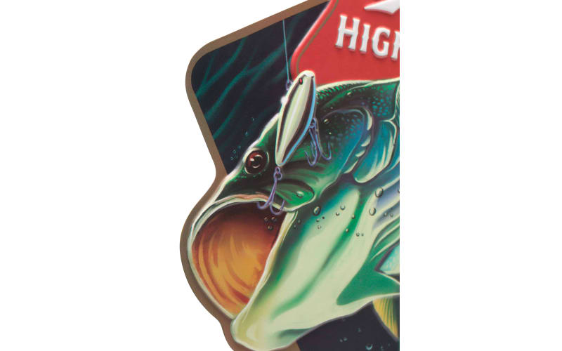 Open Road Brands Molson Coors Miller High Life Open Mouth Bass Metal Sign