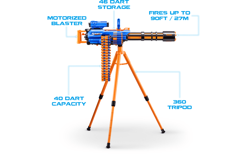 XSHOT Insanity Motorized Rage Fire Foam Dart Blaster Bundle for