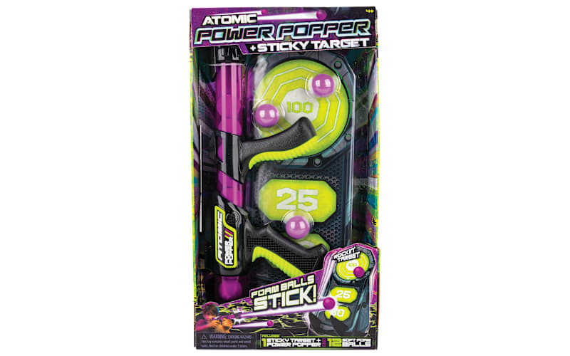 Zing Atomic Power Popper Foam Ball Shooter and Sticky Target