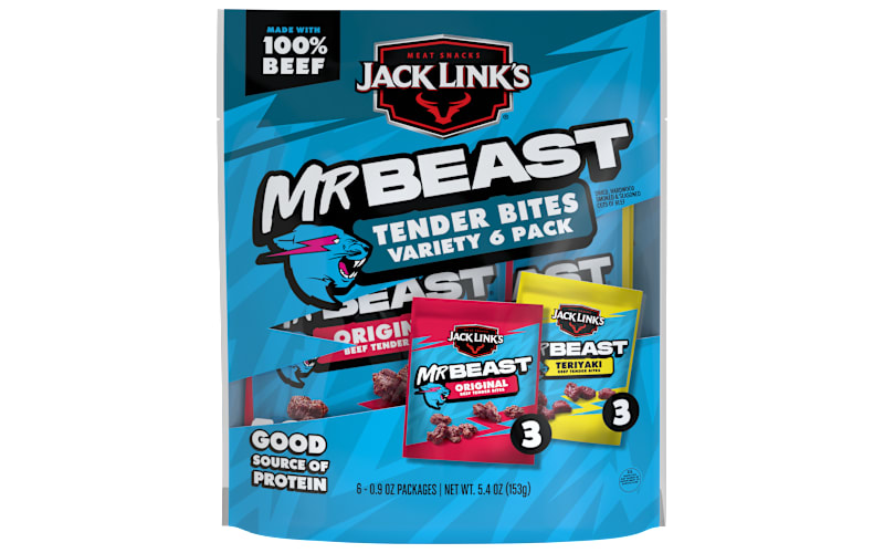 Jack Link's MrBeast Original and Teriyaki Beef Tender Bites