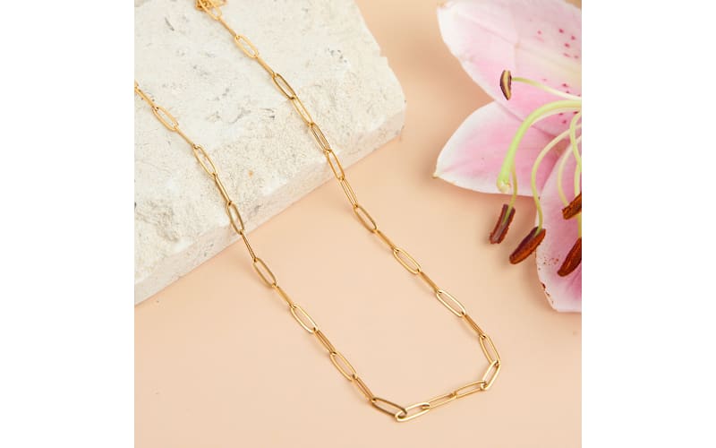 Howard's Narelle Waterproof Paperclip Gold Chain Necklace | Bass