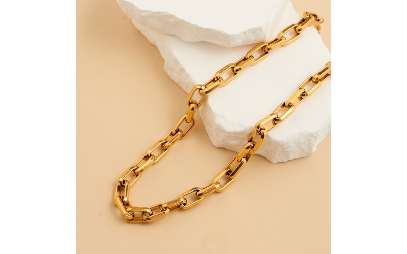 Howard's Narelle Gold Waterproof Chunky Rectangle Link Chain