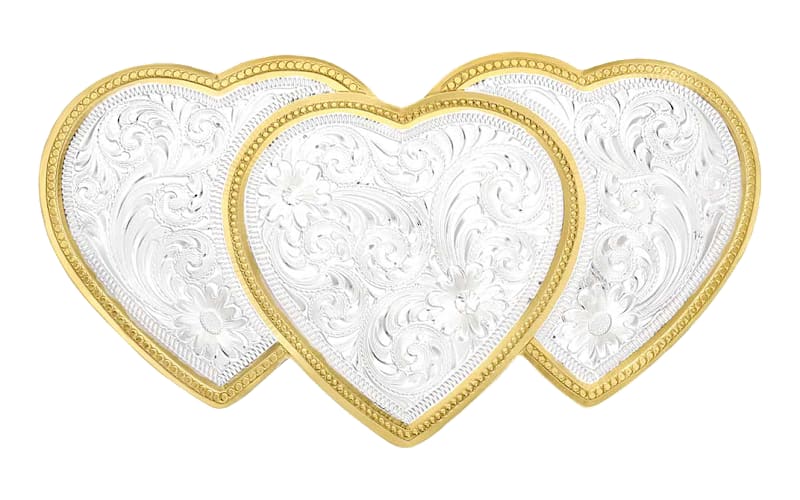Vis Argent Montana En Forme De Cœur Concho 1 1/2 Po - Neuve