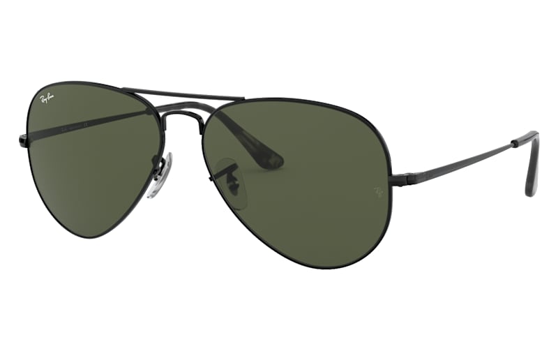 Ray-Ban Aviator Sunglasses with Green Lenses and camouflage Accents AVIATOR FULL COLOR Sunglasses in Multicolor and G-15 Green  main image 4