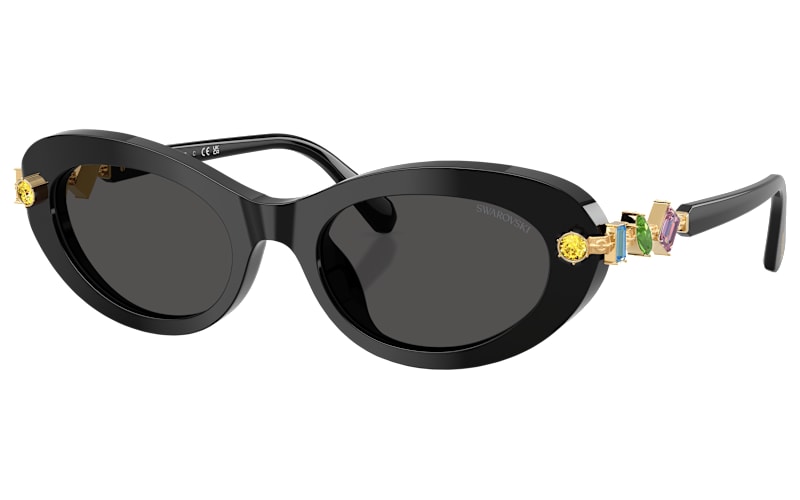 Swarovski Round Black Sunglasses – Full Set – New in Box Swarovski SK6059 1038/87 Sunglasses - US main image 4