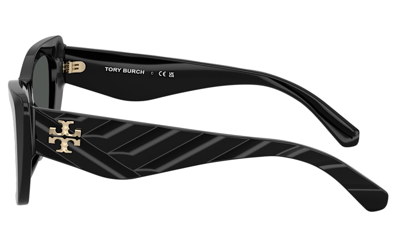 Tory Burch Black Sunglasses with Dark Lenses Tory Burch TY7223U black frame with light grey gradient dark  main image 3