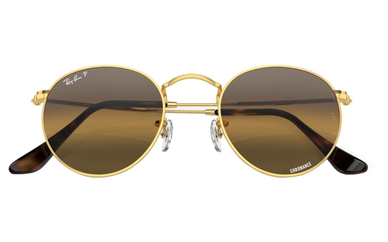 Ray ban round metal gold polarized cheap