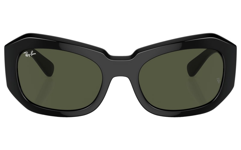 Ray-Ban Beate RB2212 Glass Sunglasses - Polished Black/Green  display picture 1