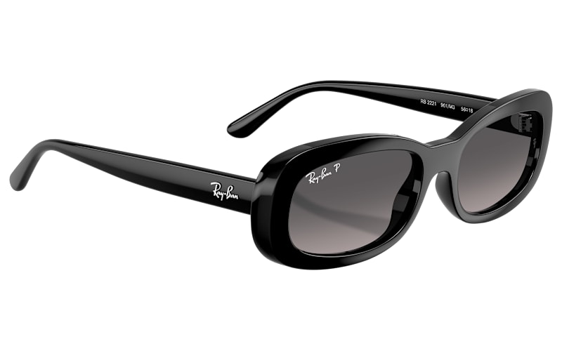 Ray-Ban Women\'s Black Gradient Oversized Sunglasses with Gray Lenses Ray-Ban RB3832 black frame with gradient grey lenses. Lenses  main image 2
