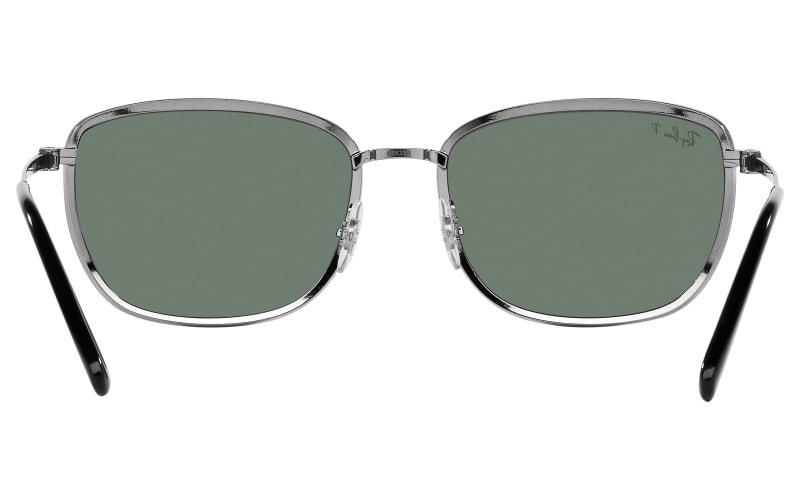 Ray-Ban Men's Polarized Sunglasses, RB3705 Chromance - Black on Silver