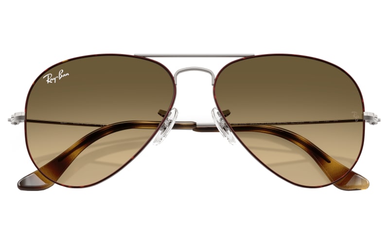 Ray-Ban Aviator Sunglasses Brown Gradient Lenses with Dark Metal Frame Costume Ray-Ban Aviator 3025 004/51 Grey/Brown Gradient Sunglasses - US main image 4