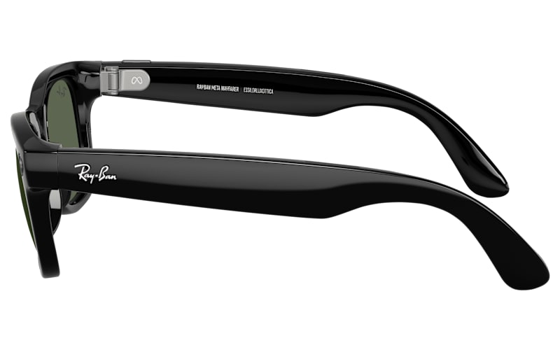 小物 Ray-Ban  Wayfarer Gen 2 Shiny Black Ray-Ban | Meta Wayfarer (Gen 2) - Shiny Black, Green Lenses : Target