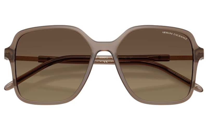 Armani Exchange AX045/S Bronze Gradient Aviator Sunglasses Armani Exchange AX2057S gold frame with brown gradient  main image 3
