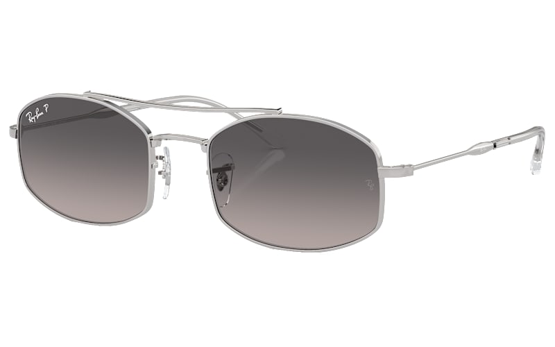 Ray-Ban Silver Frame Sunglasses with Gray Gradient Lenses Ray-Ban RB3707 L (54 - 20) with Grey lenses and Silver frame  main image 3