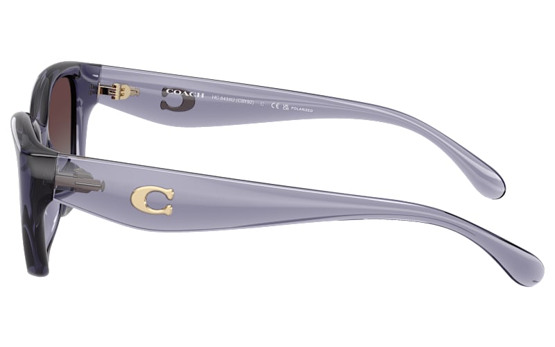 Coach Clear Gradient Round Sunglasses With Small Accent Coach HC8377U - CL925 Sunglasses | Select Eyewear main image 4