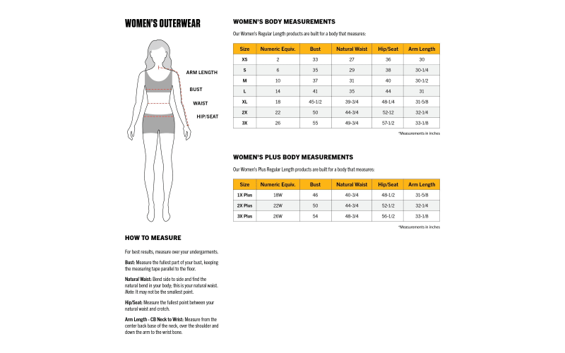 Carhartt sizing womens cheap