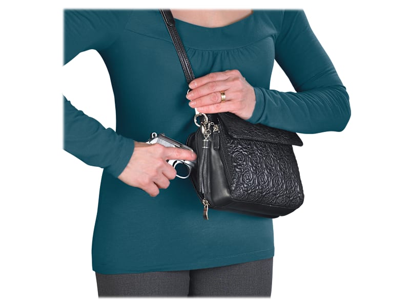 Gun Tote'n Mamas Embroidered Lambskin Concealed Carry Handbag