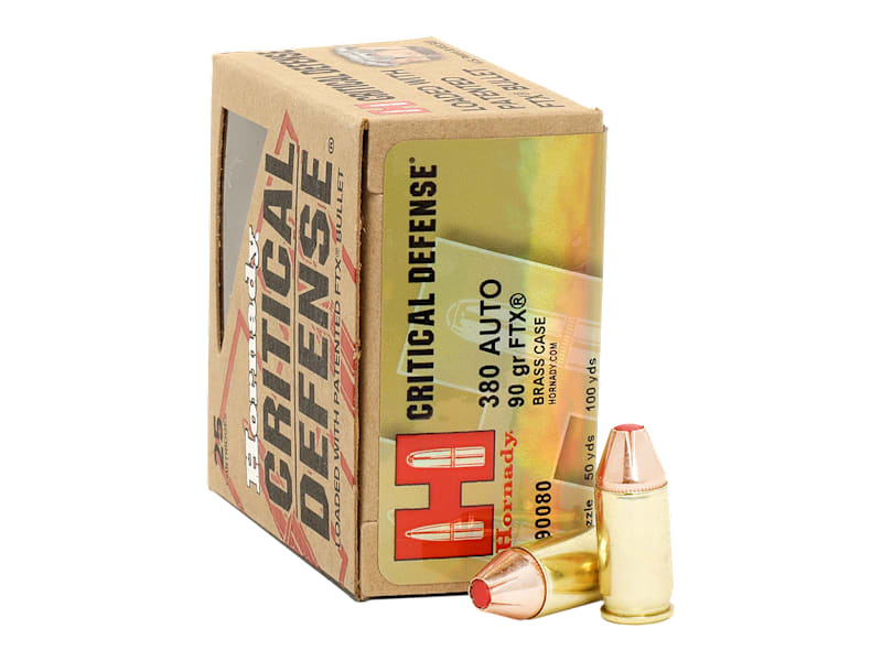 タナカ GOVERNMENT.380 AUTO Heavy Weight Hornady Critical Defense .380 Auto 90 Grain Handgun Ammo