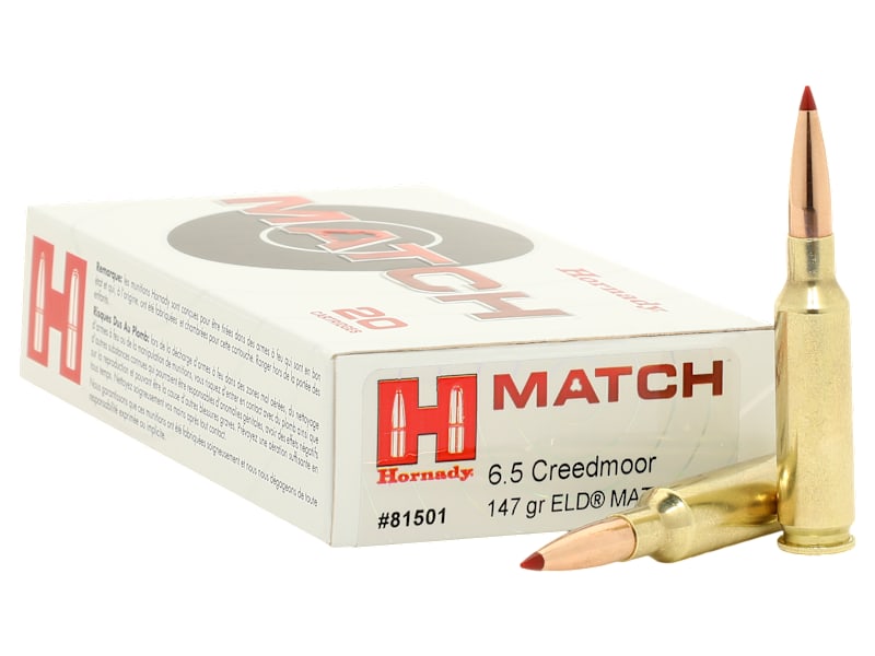 Hornady ELD Match 6.5 Creedmoor 147 Grain Centerfire Rifle Ammo