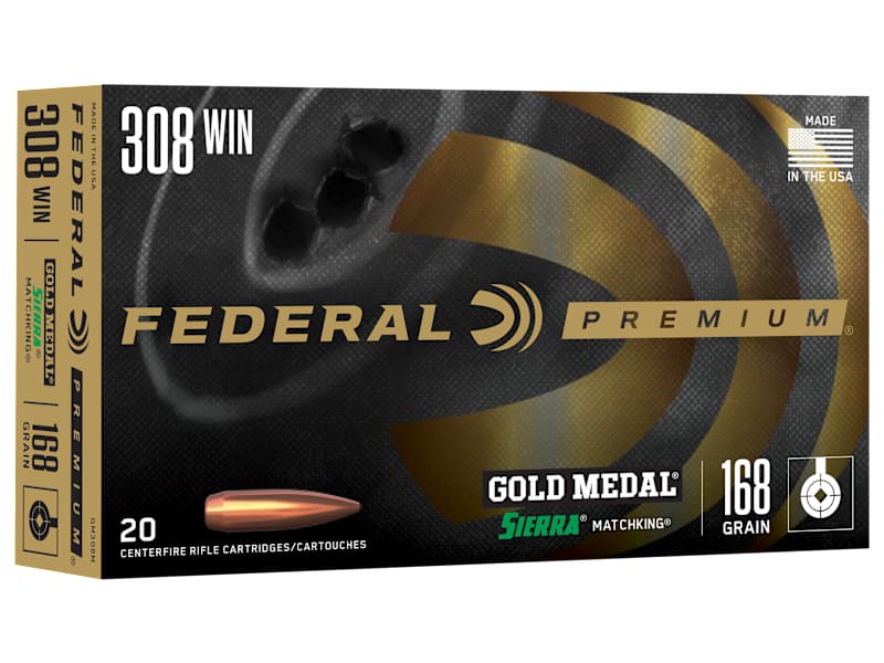 Federal Premium Gold Medal .308 Win 168 Grain Centerfire