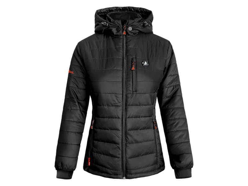ActionHeat 5V Battery Heated Insulated Puffer Jacket with Hood for Ladies