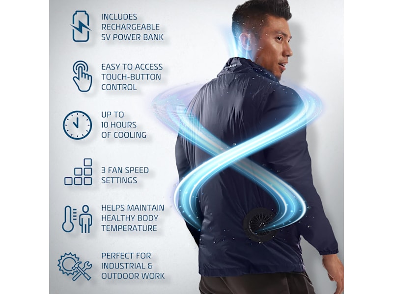 ジャケット・アウター ALOUND VENTILATION JACKET&PANTS NAVY AlphaCool 5V Cooling Fan Jacket | Bass Pro Shops