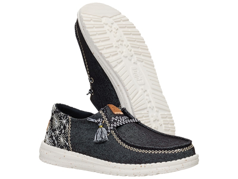 WDJF フラッグ HEY DUDE Shoes Women's Wendy Funk Floral Dot Black - 121932746