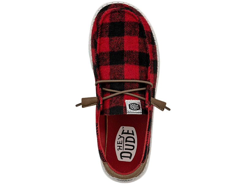 Buffalo Plaid Plaid Red Shoes [Red Buffalo Plaid] Bow Shoes