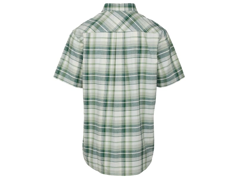 アットラスト　BUTTON DOWN CHECK SHIRT 16 RedHead Wrinkle-Free Plaid Short-Sleeve Button-Down Shirt