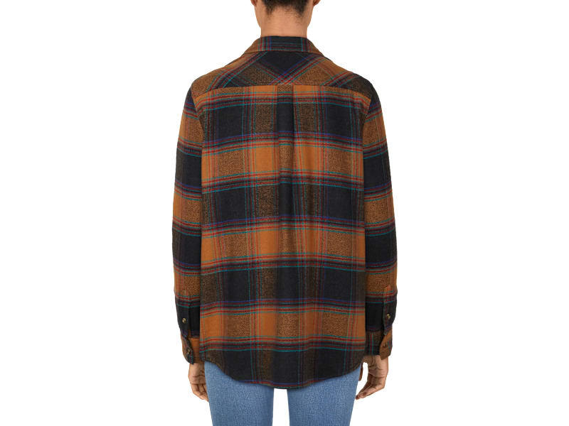 トップス BRUSHED SUPERFINE WOOL FLANNEL SHITS Wool Plaid Zip Shirt