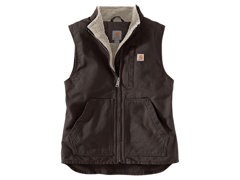 Carhartt Washed Duck Sherpa-Lined Mock-Neck Relaxed-Fit Vest for Ladies