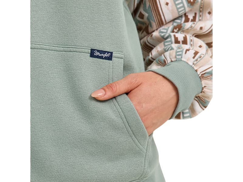 Wrangler Retro Logo Southwestern Yoke Pullover Hoodie for Ladies