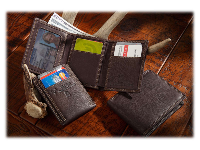 RedHead USA Wild Deerskin Leather Trifold RFID Wallet