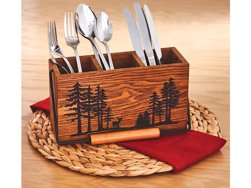 White River Home Wildlife Animal Pattern 20-Piece Flatware Set