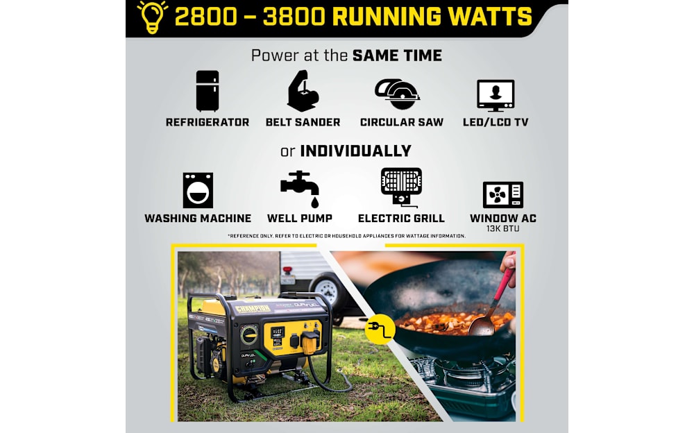 Champion Power Equipment 3650W Dual Fuel Generator with CO Shield