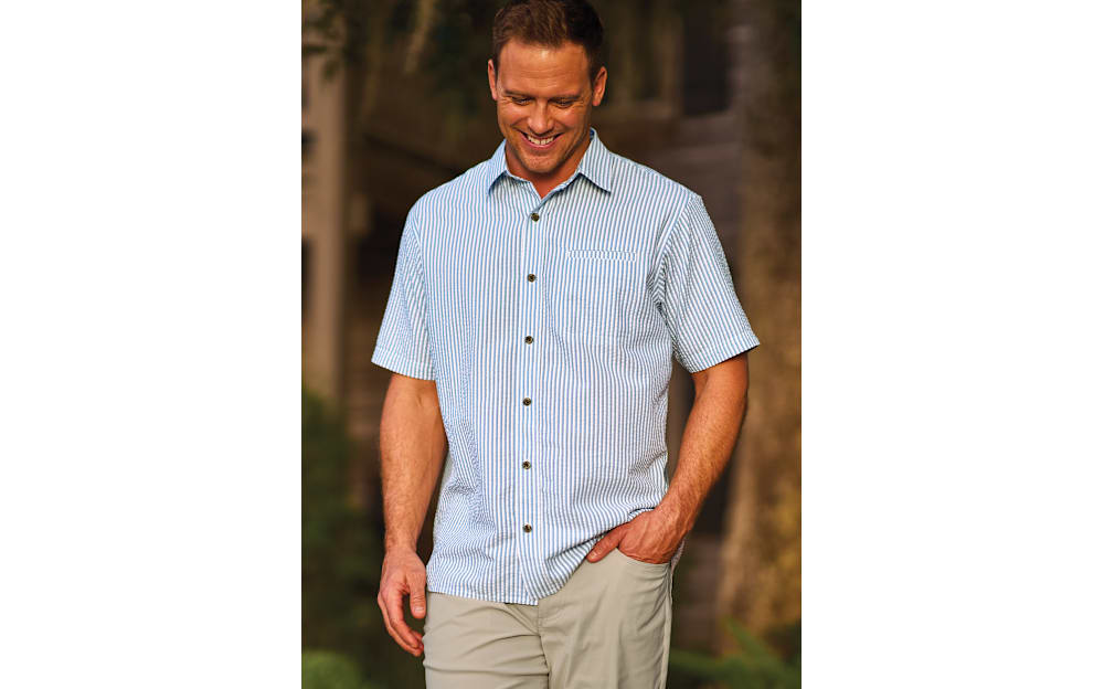 RedHead Seersucker Short-Sleeve Shirt for Men