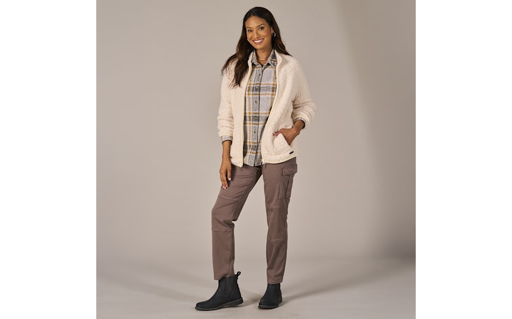 Natural Reflections Sherpa Cabin Full-Zip Long-Sleeve Sweater for Ladies