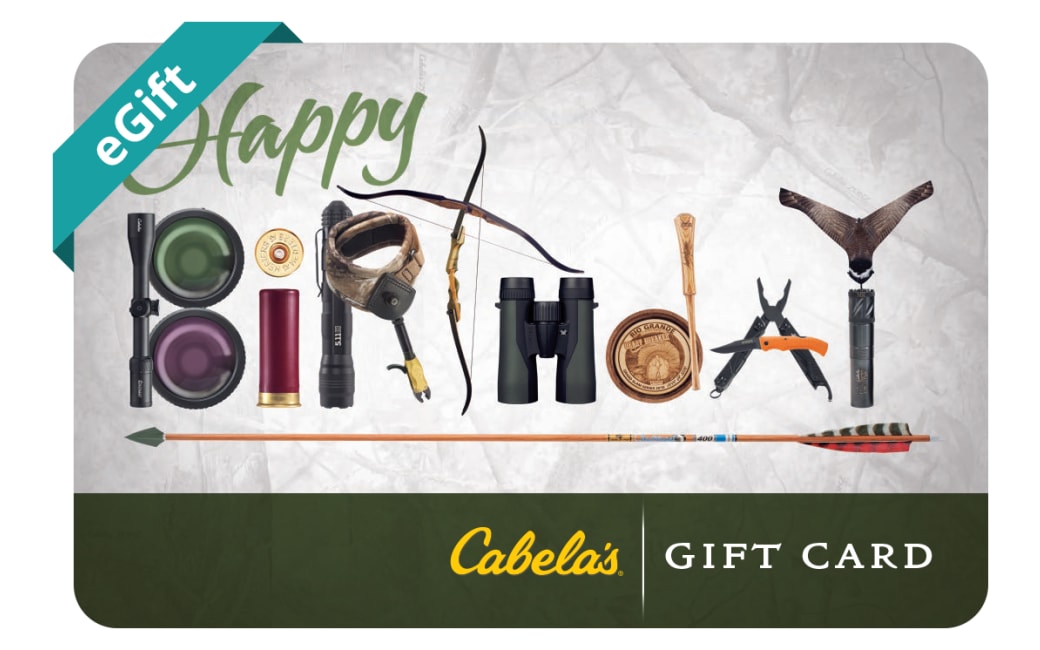 Cabela's Happy Birthday Gear Letters eGift Card