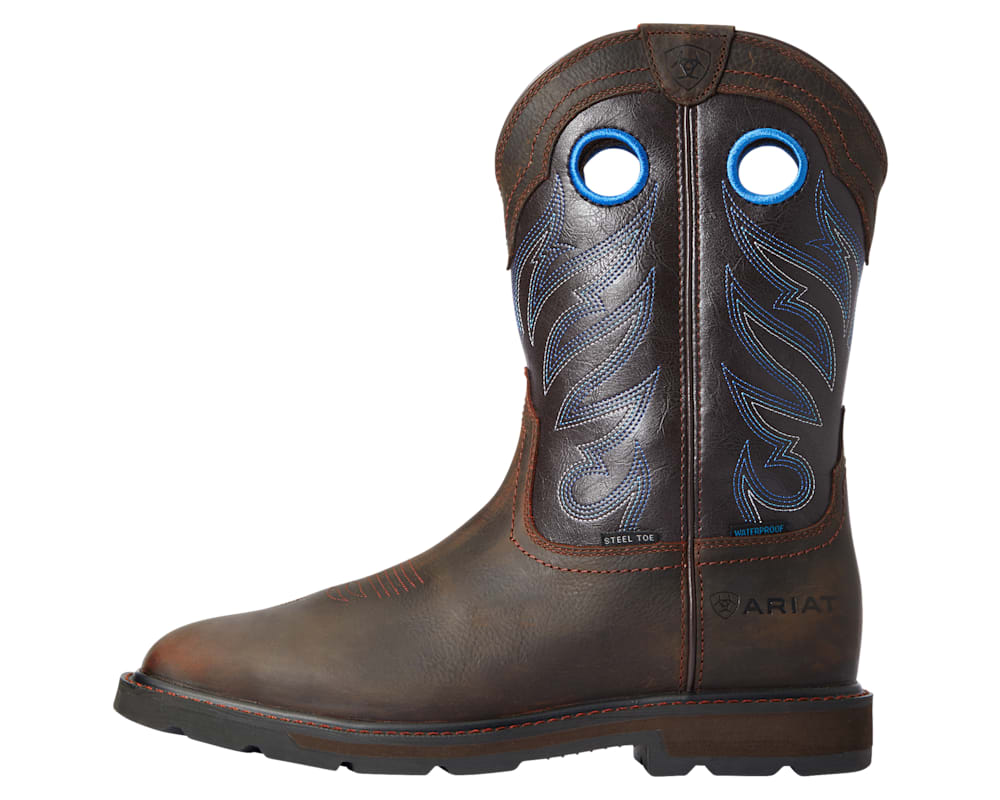 Ariat Groundwork Wide Square-Toe H2O Steel-Toe Western Work Boots for Men